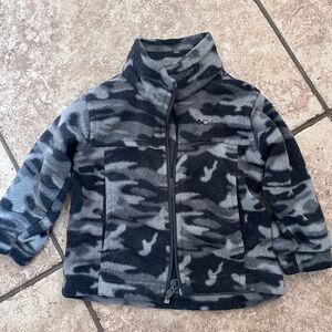 Columbia Grey and Black Camo Fleece Jacket
